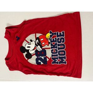 Disney Mickey Mouse 28 Boys Red Sleeveless Shirt Size 4T (904)